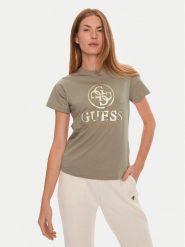 Guess T-Shirt V4BI00 I3Z14 Szary Regular Fit. Szare t-shirty damskie Guess, m, z aplikacjami, z bawełny, bez kołnierzyka. Za 99.99 zł.