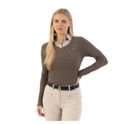Pull w splot w damski ANKY ATC261303. Brązowe swetry klasyczne damskie ANKY, na zimę, z dzianiny, bez kołnierzyka. Za 388.00 zł.