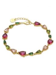 Luxenter Bransoletka z cyrkoniami rozmiar: onesize. Czerwone bransoletki damskie Luxenter, srebrne. Za 260.99 zł.