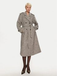 Karen by Simonsen Płaszcz zimowy Ritt 10105110 Szary Regular Fit. Szare płaszcze damskie Karen by Simonsen, na zimę, bez wzorów, z syntetyku, bez kaptura. Za 879.00 zł.