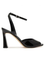 MICHAEL Michael Kors Sandały Rosie High 40S6RSHS1A Czarny. Czarne sandały damskie MICHAEL Michael Kors, bez wzorów, ze skóry, bez obcasa, na słupku, bez zapięcia. Za 699.99 zł.