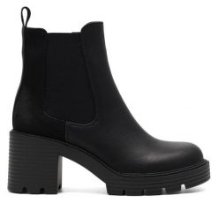 Botki Jenny Fairy. Czarne botki damskie Jenny Fairy, bez obcasa, na słupku, bez zapięcia. Za 95.99 zł.