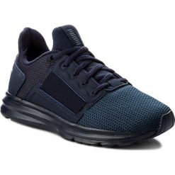 Sneakersy PUMA - Enzo Street Jr 190685 02 Peacoat/Peac/Sargasso Sea. Niebieskie trampki chłopięce Puma, z materiału, na sznurówki. W wyprzedaży za 179.00 zł.