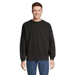 Bluza Z Okrągłym Dekoltem Dla Dorosłych Unisex Authentic. Czarne bluzy damskie SOL'S, l, bez wzorów, z bawełny, z kapturem. Za 229.99 zł.