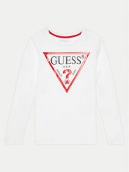 Guess Bluzka L84I29 K8HM0 Biały Regular Fit. Białe t-shirty i koszulki chłopięce Guess, z aplikacjami, z bawełny, bez kołnierzyka, bez ramiączek. Za 79.99 zł.
