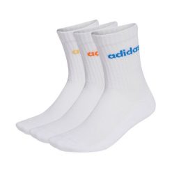 Skarpety unisex adidas Linear Crew Cushioned Socks 3 Pairs. Białe skarpetki damskie Adidas, bez wzorów, z bawełny. Za 43.99 zł.
