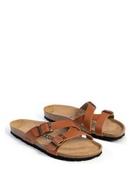 BACKSUN Klapki "Talca" w kolorze karmelowym rozmiar: 41. Brązowe klapki damskie Backsun, bez wzorów, z okrągłym noskiem, bez obcasa, bez zapięcia. Za 117.99 zł.