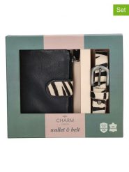 CHARM LONDON 2-częściowy zestaw w kolorze czarno-beżowym rozmiar: onesize. Czarne portfele damskie CHARM LONDON, bez wzorów, z materiału. Za 105.38 zł.