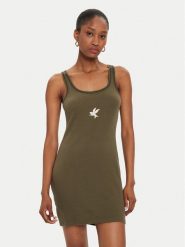 One Teaspoon Sukienka letnia 26495C Zielony Slim Fit. Zielone sukienki damskie One Teaspoon, bez wzorów, z bawełny, bez ramiączek. Za 139.99 zł.