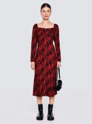 BIG STAR Sukienka w kolorze czerwonym rozmiar: S. Czerwone sukienki damskie Big Star, bez wzorów, z wiskozy, retro, bez ramiączek. Za 139.99 zł.