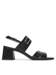 Caprice Sandały 9-28301-44 Czarny. Czarne sandały damskie Caprice, bez wzorów, ze skóry, bez obcasa, na słupku, bez zapięcia. Za 217.99 zł.