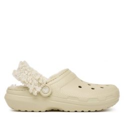 Klapki Crocs. Brązowe klapki damskie Crocs, bez wzorów, bez obcasa, bez zapięcia. Za 259.99 zł.