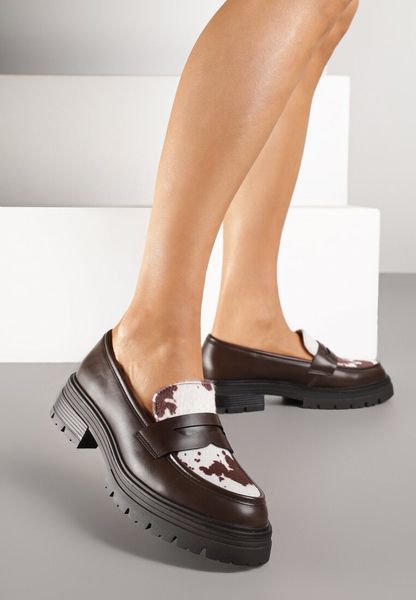 Brązowe Mokasyny ze Skórzaną Wkładką i Zdobieniem w Krowie Łaty Tulomea. Brązowe mokasyny damskie Born2be, na lato, z jeansu, bez obcasa. Za 109.99 zł.