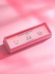 Created with Love 3-częściowy zestaw kolczyków-wkrętek "Shiney" z cyrkoniami rozmiar: onesize. Żółte kolczyki damskie Created with Love, z cyrkonią, z mosiądzu. Za 56.99 zł.