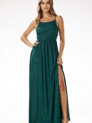 Sukienka Model A696 Bottle Green - awama. Zielone sukienki damskie Awama, bez wzorów, z dzianiny, eleganckie, bez ramiączek. Za 367.73 zł.