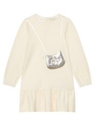 Guess Sukienka codzienna K6BK05 K5934 Beżowy jasny Regular Fit. Brązowe sukienki dziewczęce Guess, z aplikacjami, z bawełny, bez ramiączek, proste. Za 194.99 zł.