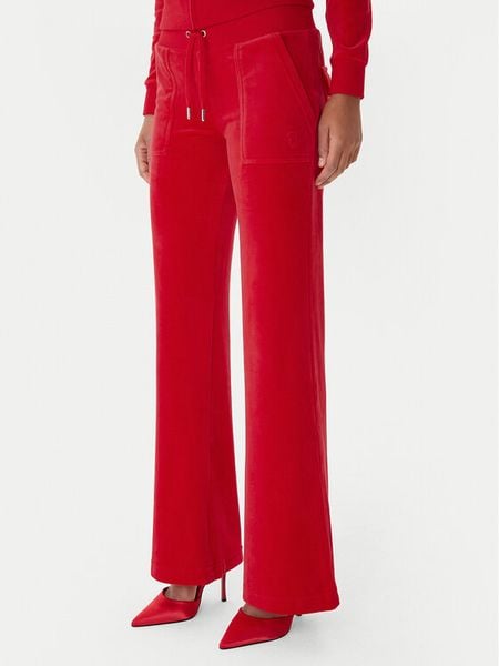 Juicy Couture Spodnie dresowe Layla JCSEBJ001 Czerwony Flared Leg. Czerwone spodnie dresowe damskie Juicy Couture, s, bez wzorów, z dresówki. Za 349.99 zł.