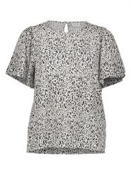 Vila Bluzka "Kaya" w kolorze biało-czarnym rozmiar: 36. Białe bluzki damskie Vila, bez wzorów, z wiskozy, bez kołnierzyka, bez ramiączek. Za 57.60 zł.