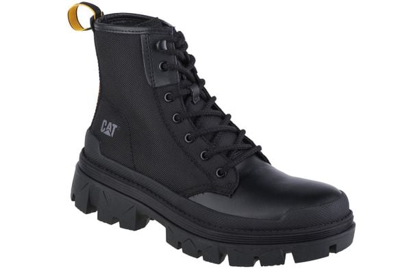 Trapery unisex, Caterpillar Hardwear Hi Boot. Czarne trapery damskie Caterpillar, z materiału, bez zapięcia. Za 499.99 zł.