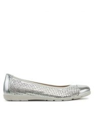 Caprice Baleriny 9-22151-42 Srebrny. Szare balerinki damskie Caprice, bez wzorów, ze skóry. Za 205.99 zł.