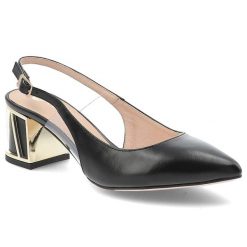 Czarne Czółenka Armodo Eleganckie Obuwie Damskie. Czarne czółenka damskie Armodo, z aplikacjami, ze skóry, ze szpiczastym noskiem, bez obcasa, na obcasie. Za 329.00 zł.