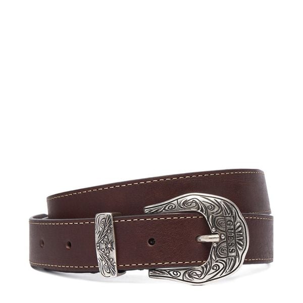 Pasek Guess. Brązowe paski damskie Guess, z aplikacjami. Za 324.99 zł.