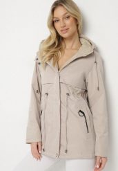 Beżowa Kurtka Parka Dwustronna Korilea. Brązowe kurtki damskie Born2be, l, bez wzorów, bez kaptura. Za 239.99 zł.