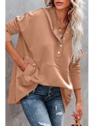 Milan Kiss Bluza w kolorze jasnobrązowym rozmiar: XL. Brązowe bluzy damskie Milan Kiss, xl, bez wzorów, z kapturem. Za 131.74 zł.