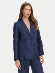 Weekend Max Mara Marynarka Nalut 2515041012 Granatowy Regular Fit. Niebieskie marynarki i żakiety damskie Weekend Max Mara, bez wzorów, ze lnu. Za 1,259.00 zł.