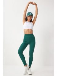 Happiness Istanbul Legginsy w kolorze ciemnozielonym rozmiar: 40. Zielone legginsy damskie Happiness Istanbul, bez wzorów. Za 65.85 zł.