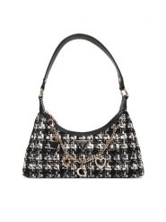 Guess Torebka Everlee HWTB86 79180 Czarny. Czarne torebki klasyczne damskie Guess, z materiału, bez dodatków. Za 359.99 zł.