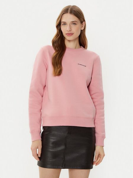 Guess Jeans Bluza W4YQ07 KC811 Fioletowy Regular Fit. Fioletowe bluzy damskie Guess Jeans, xs, z aplikacjami, z bawełny, bez kaptura. Za 169.99 zł.