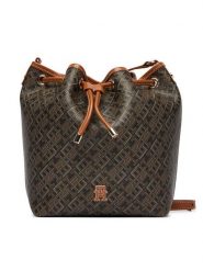 Tommy Hilfiger Torebka Th Monoplay Bucket Le AW0AW18847 Czarny. Czarne torebki klasyczne damskie Tommy Hilfiger, ze skóry, bez dodatków. Za 699.99 zł.