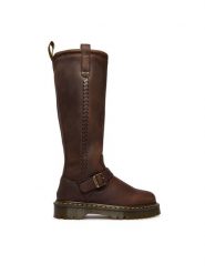 Dr. Martens Kozaki ANISTONE KNEE HIGH CRAZY HORSE DM41871200 Brązowy. Brązowe kozaki damskie Dr Martens, bez obcasa, na płaskiej podeszwie, bez zapięcia. Za 1,179.00 zł.