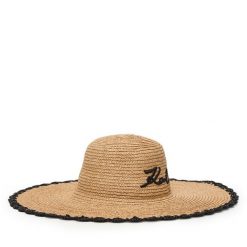 Kapelusz KARL LAGERFELD. Brązowe kapelusze damskie KARL LAGERFELD, bez wzorów. Za 549.99 zł.
