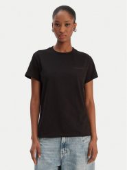 Patrizia Pepe T-Shirt 8M1543/J111-K103 Czarny Regular Fit. Czarne t-shirty damskie Patrizia Pepe, m, bez wzorów, z bawełny, bez kołnierzyka. Za 449.99 zł.