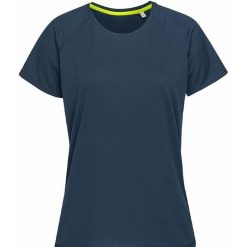 Raglanowa Koszulka Aktywna Dla Kobiet. Niebieskie bluzki damskie Stedman, s, bez wzorów, bez kołnierzyka, bez ramiączek. Za 59.99 zł.