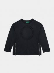 United Colors Of Benetton Bluzka 34MLC10ES Czarny Regular Fit. Czarne t-shirty i koszulki chłopięce United Colors Of Benetton, bez wzorów, z bawełny, bez kołnierzyka, bez ramiączek. Za 99.99 zł.