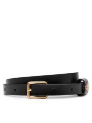 Calvin Klein Pasek Square Buckle Ck Loop 15Mm LV04F7146G Czarny. Czarne paski damskie Calvin Klein, bez wzorów, ze skóry. Za 169.99 zł.