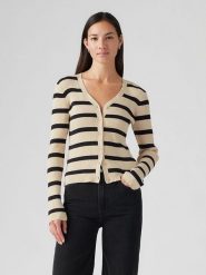 Levi's Kardigan w kolorze kremowo-czarnym rozmiar: L. Brązowe kardigany damskie Levi's, l, bez wzorów, ze splotem. Za 136.45 zł.