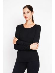 ASSUILI Koszulka w kolorze czarnym rozmiar: 38. Czarne koszulki damskie Assuili, bez wzorów, z bawełny, bez kołnierzyka, bez ramiączek. Za 78.99 zł.