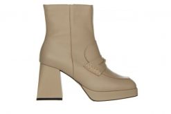 Botki Bayla-159 4493 001-F Beż Lico 159086, Skóra naturalna - 37. Brązowe botki damskie Bayla, ze skóry, eleganckie, bez obcasa, na platformie, bez zapięcia. W wyprzedaży za 269.10 zł.