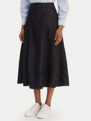 Tommy Hilfiger Spódnica jeansowa WW0WW47730 Granatowy Regular Fit. Niebieskie spódnice damskie Tommy Hilfiger, bez wzorów, z jeansu. Za 649.99 zł.