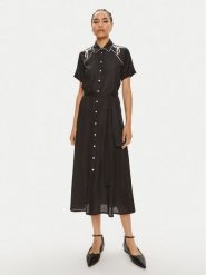 Pinko Sukienka koszulowa Encanto 103745 A1XM Czarny Regular Fit. Czarne sukienki damskie Pinko, bez wzorów, z bawełny, bez ramiączek. Za 519.99 zł.