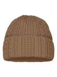 Under Armour Czapka beanie "Halftime Cable" w kolorze jasnobrązowym rozmiar: onesize. Brązowe czapki damskie Under Armour, bez wzorów, z polaru. Za 101.47 zł.