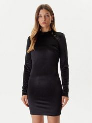 Guess Sukienka koktajlowa W5BK38 KCN22 Czarny Slim Fit. Czarne sukienki damskie Guess, z aplikacjami, z syntetyku, wizytowe, bez ramiączek. Za 369.99 zł.