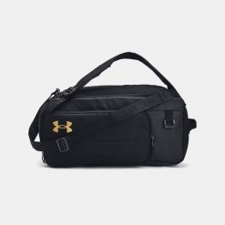 Torba sportowa UNDER ARMOUR Contain Duo Small Backpack Duffle wodoodporna. Czarne torby sportowe Under Armour, bez wzorów. Za 262.49 zł.