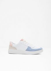 Sneakersy. Białe obuwie sportowe casual damskie bonprix, bez zapięcia. Za 119.99 zł.