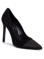 Gino Rossi Szpilki DCK318-MIYA Czarny. Czarne szpilki damskie Gino Rossi, bez wzorów, ze skóry, bez obcasa, na szpilce, bez zapięcia. Za 349.99 zł.