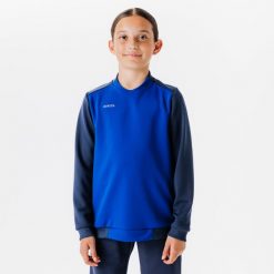 Bluza do piłki nożnej Kipsta Essential Club. Niebieskie bluzy damskie KIPSTA, bez wzorów, z elastanu, bez kaptura. Za 49.99 zł.